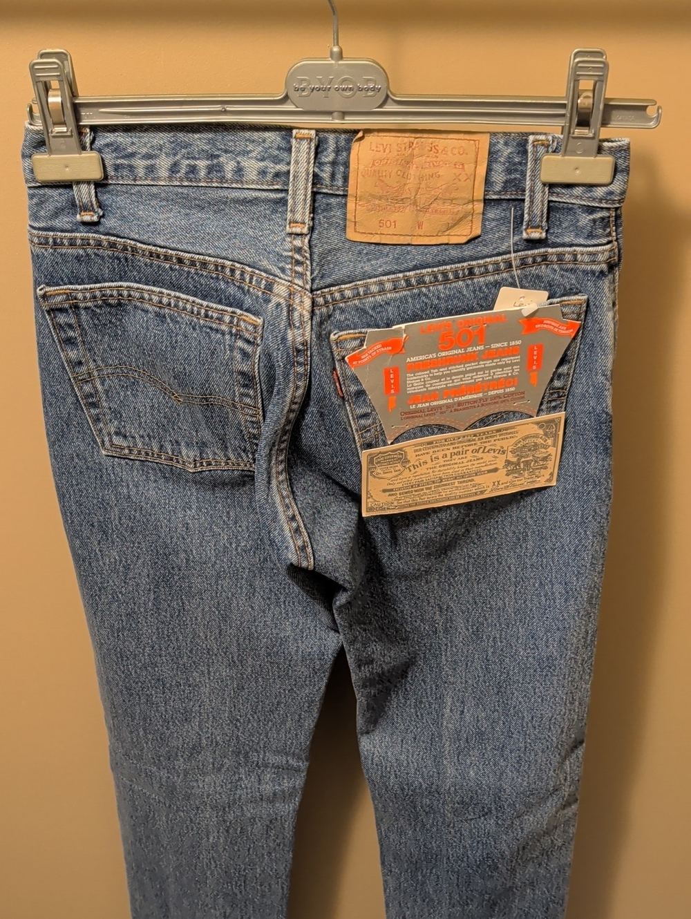 501 Vintage Dead Stock Levi's Men's Straight-Leg Jeans — Medium Blue Denim